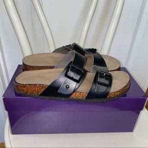 Madden Girl Brando Black Footbed Sandals - 7